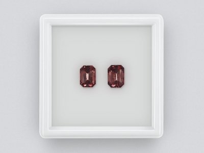 Pair of octagon cut rubellites 2.70 carats photo