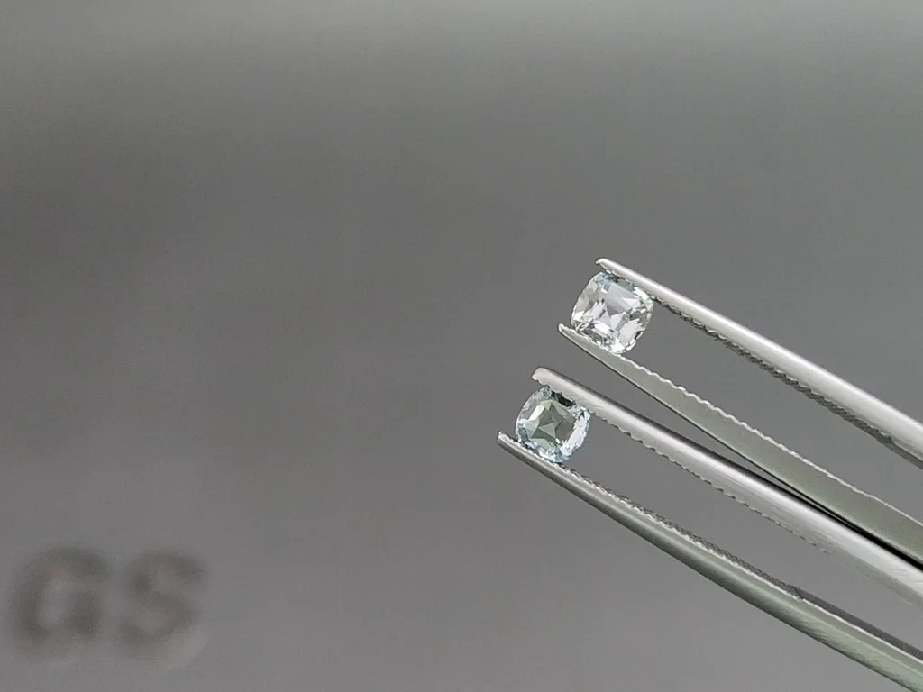 Set of aquamarines cushion cut 1.62 carats, Madagascar Image №3