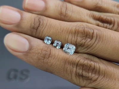 Set of aquamarines cushion cut 1.62 carats, Madagascar photo