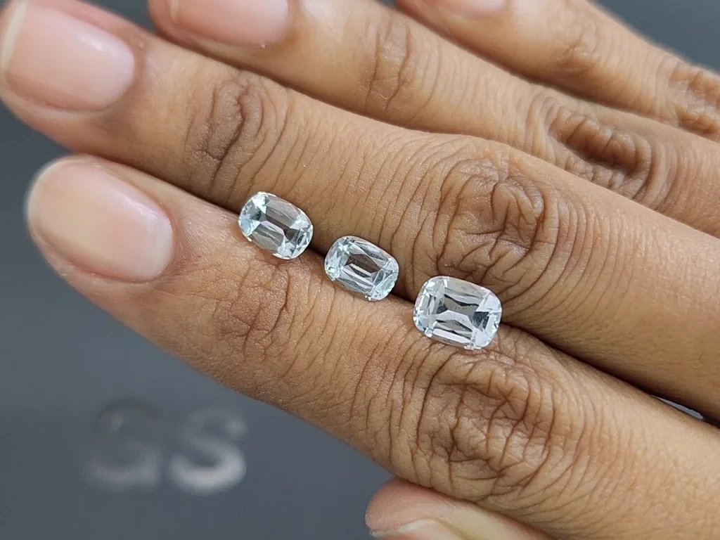 Set of aquamarines cushion cut 3.10 carats, Madagascar Image №2