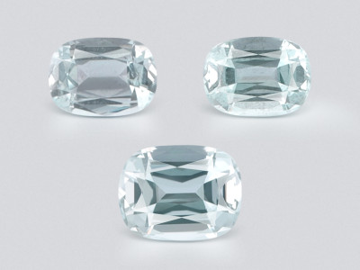 Set of aquamarines cushion cut 3.10 carats, Madagascar photo