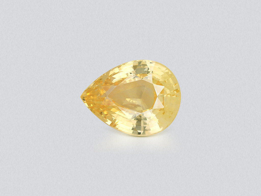 Unheated orangy-yellow sapphire in pear cut 7.04 carats, Madagascar Image №1