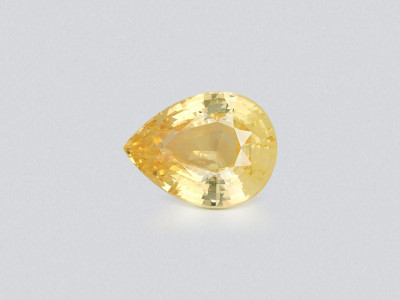 Unheated orangy-yellow sapphire in pear cut 7.04 carats, Madagascar photo