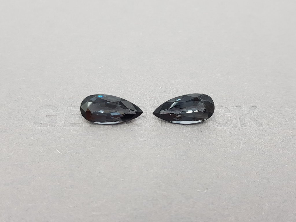 Pair of Burmese steel grey spinels 5.49 ct Image №1