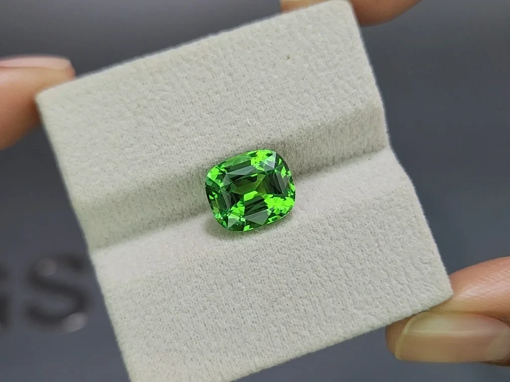 Garnet tsavorite cushion cut 5,52 carats, Tanzania Image №4