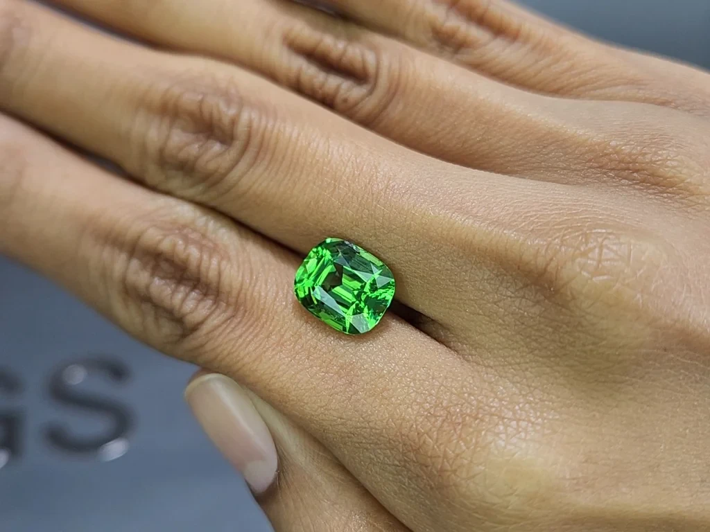 Garnet tsavorite cushion cut 5,52 carats, Tanzania Image №2