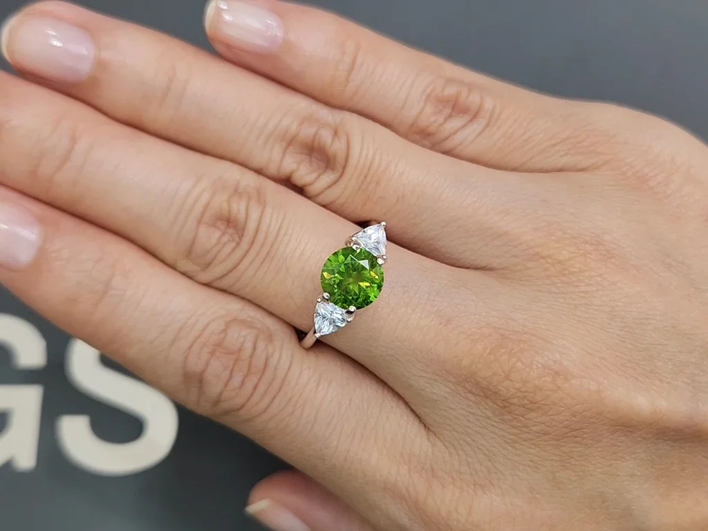 Demantoid with horse tail like inclusion1.96 ct, Ural Mountains  Image №5