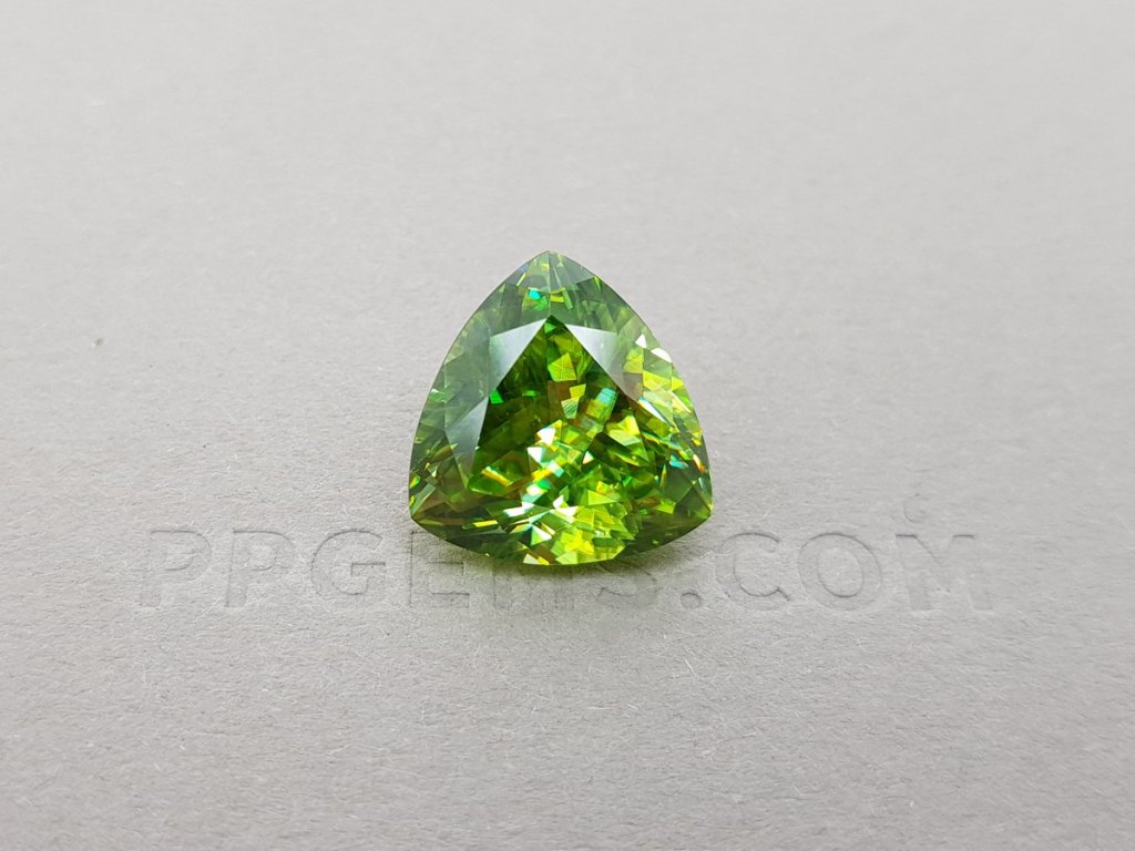 Trilliant cut green sphene 11.47 ct, Zimbabwe Image №4