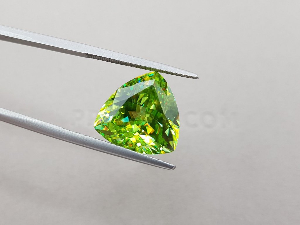 Trilliant cut green sphene 11.47 ct, Zimbabwe Image №5