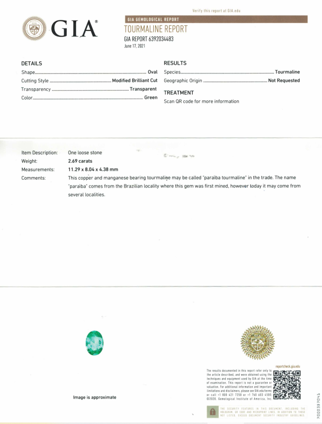 Paraiba tourmaline, oval cut 2.69 ct, Mozambique Image №5