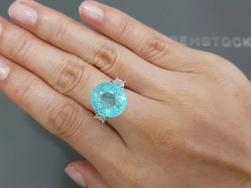 Neon blue Paraiba tourmaline in oval cut 10.33 carats, Mozambique Image №5