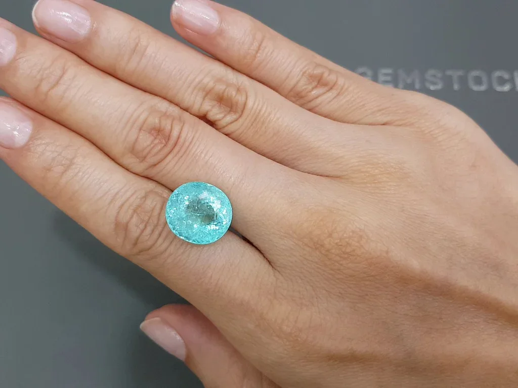 Neon blue Paraiba tourmaline in oval cut 10.33 carats, Mozambique Image №2