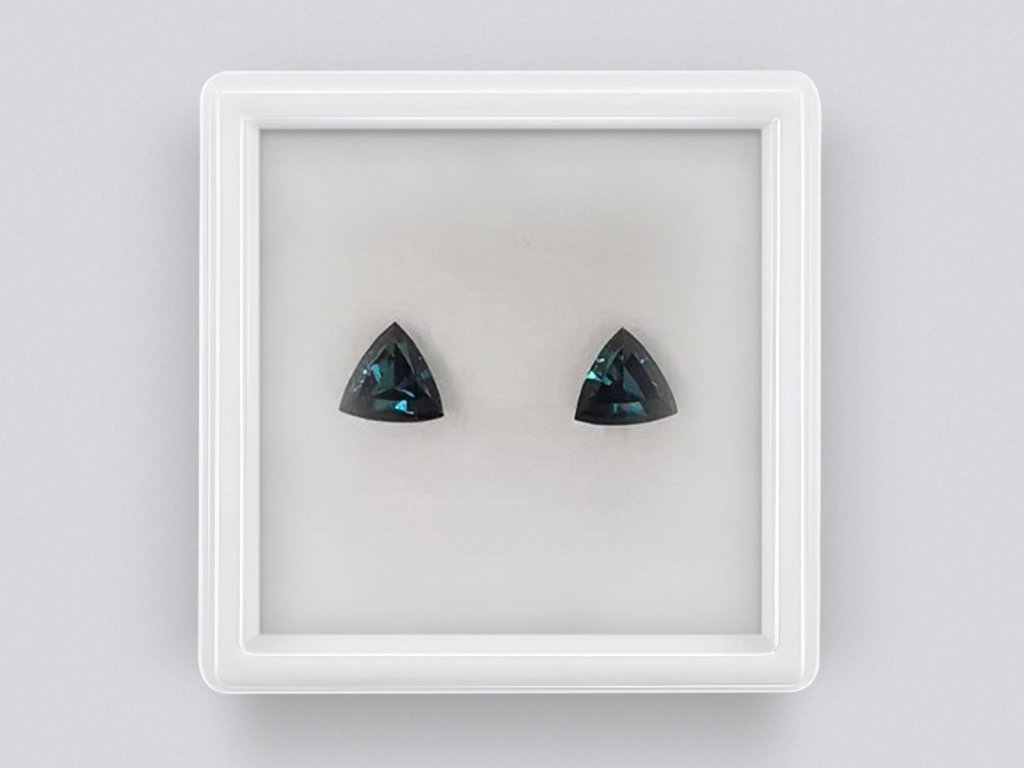 Pair of trillion cut indigolites 1.02 carats Image №1