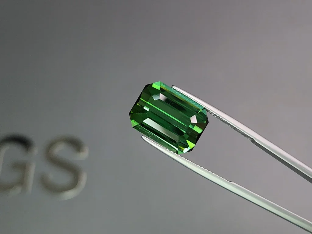 Set of vivid green octagon cut tourmalines 28.56 carats, Afghanistan  Image №3