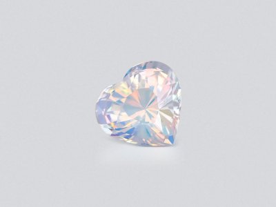 Rainbow moonstone in faceted heart cut 4.36 carats, Madagascar photo