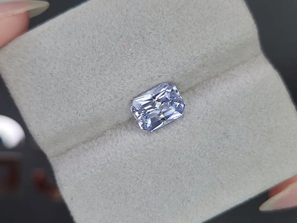 Pastel blue sapphire in radiant cut 2.06 carats, Sri Lanka Image №4