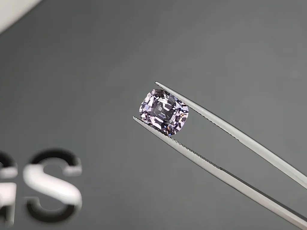 Violet grey spinel 3.20 carats, cushion shape , Burma Image №3
