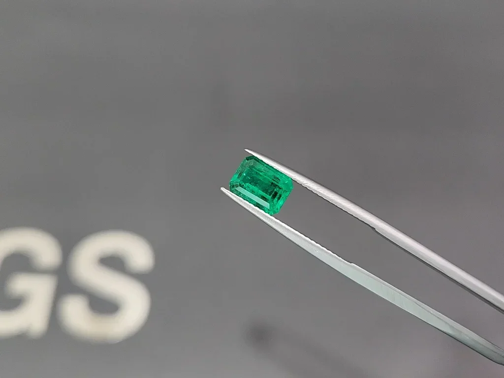 Vivid green emerald in octagon cut 1.54 carats, Pakistan Image №3