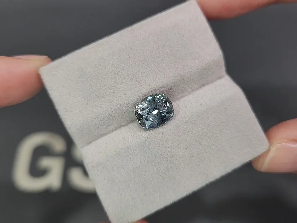 Unheated Teal sapphire cushion cut 3.66 carats, Sri Lanka Image №4