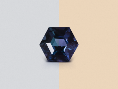 Sapphire color change hexagon cut 1.12 carats, Madagascar photo