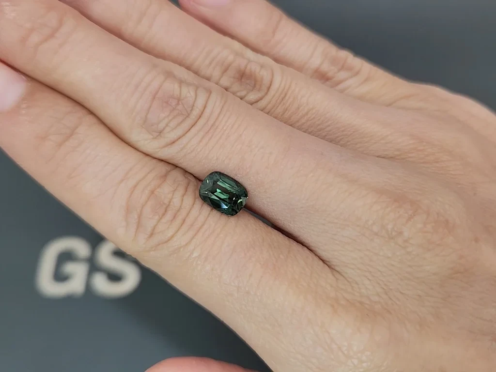 Sapphire Teal cushion cut 1.99 carats, Madagascar Image №2