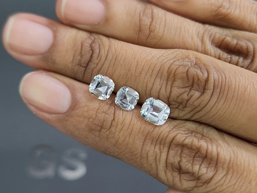 Set of aquamarines cushion cut 2.69 carats, Madagascar Image №2