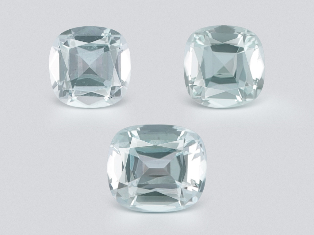 Set of aquamarines cushion cut 2.69 carats, Madagascar Image №1