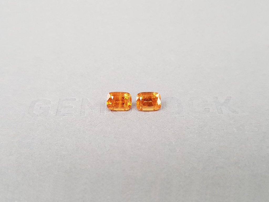 Pair of spessartines in cushion cut 1.84 ct, Africa Image №1