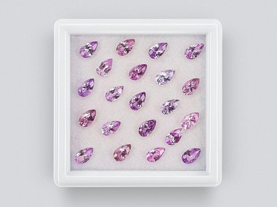 Set of calibrated sapphires 5x3 mm in pear cut 4.94 carats/21 pcs. photo