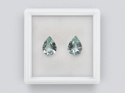 Pair of pear cut aquamarines 1.73 carats photo