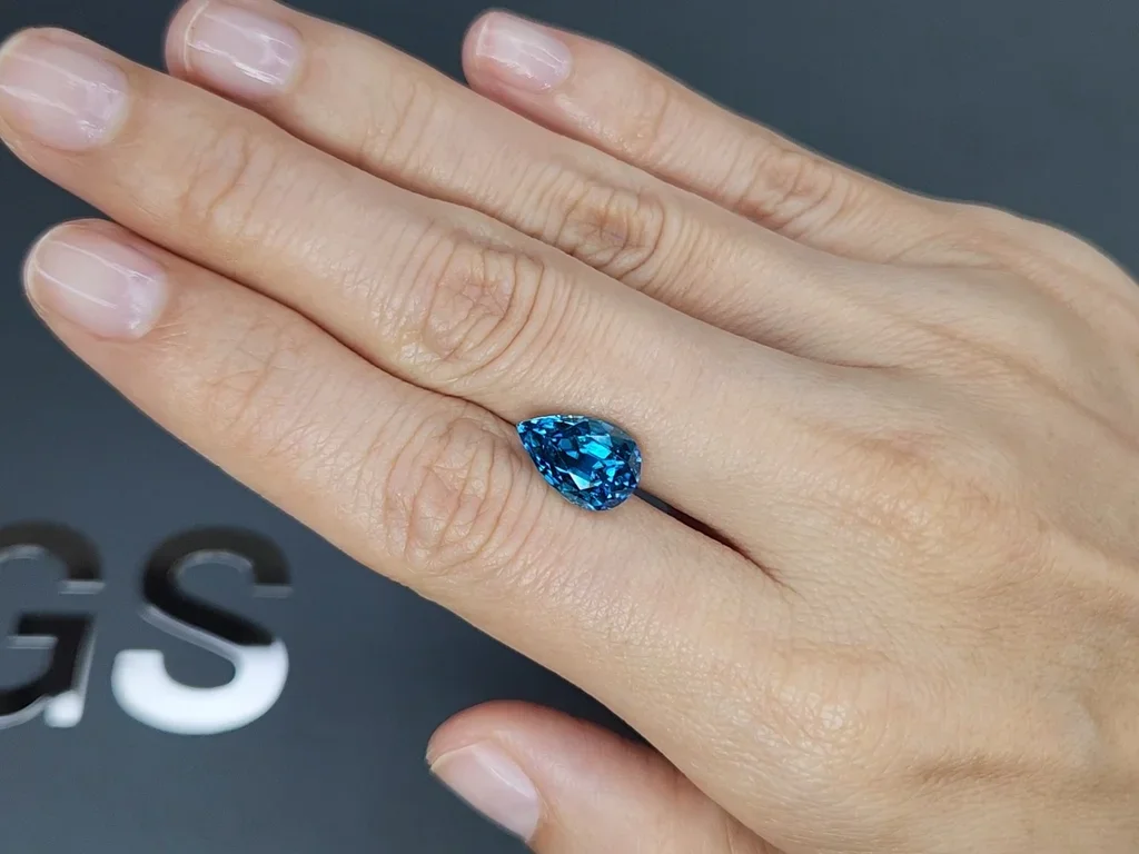Pear Cut Blue Zircon 6.47ct Cambodia Image №2