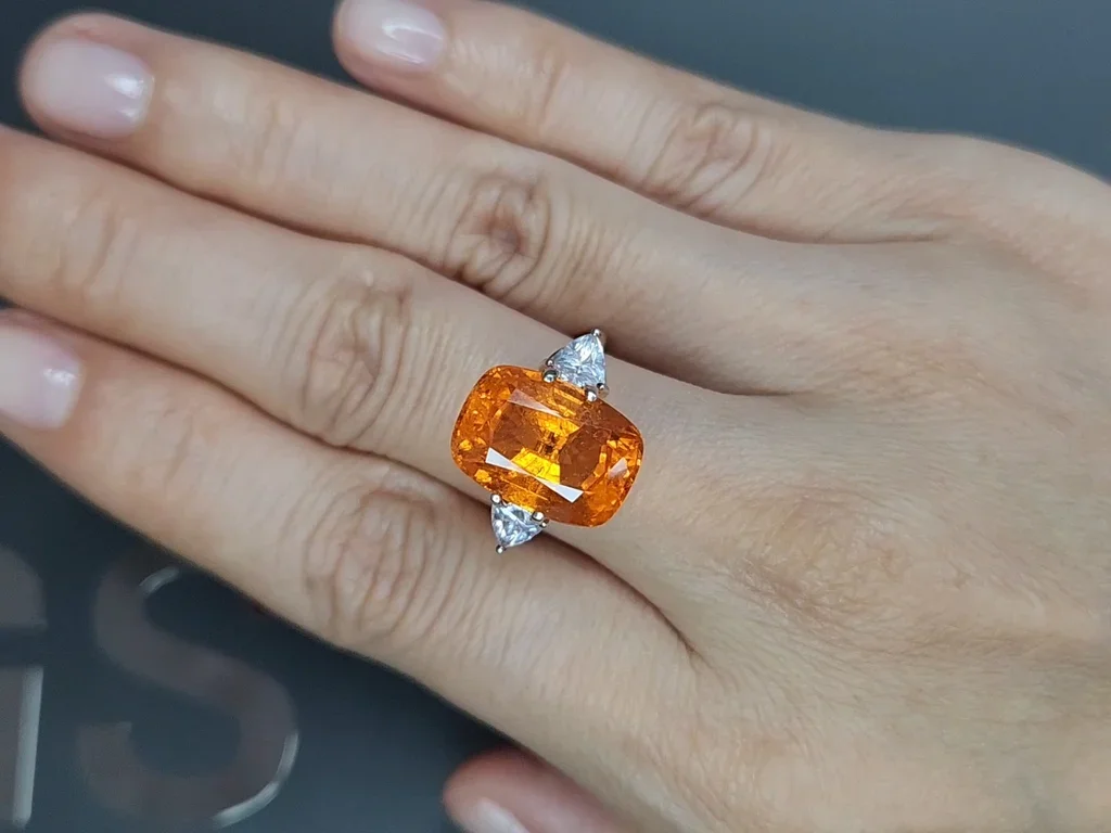 Top Fanta color spessartine in cushion cut 13.13 carats, Africa Image №5