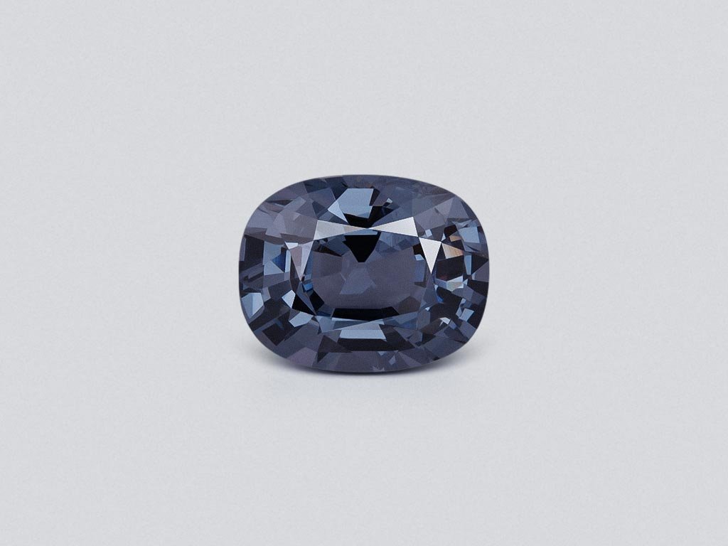 Bluish grey spinel cushion cut 3.38 carats, Burma Image №1