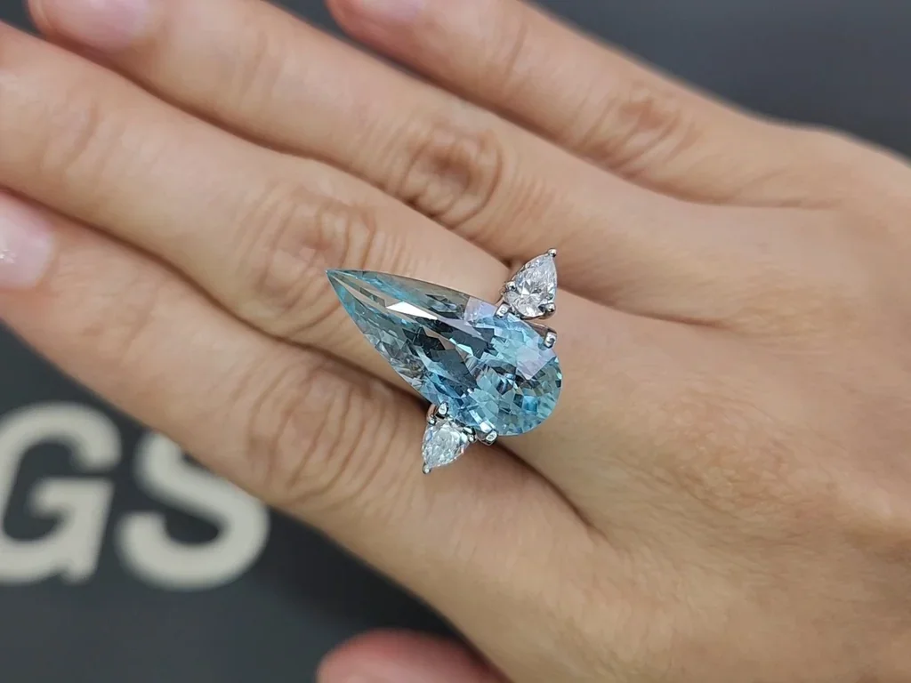 Aquamarine pear cut 8.91 carats, Brazil Image №5