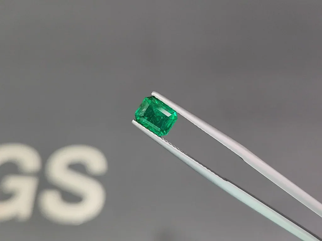 Vivid green emerald in octagon cut 1.09 carats, Panjshir Image №3