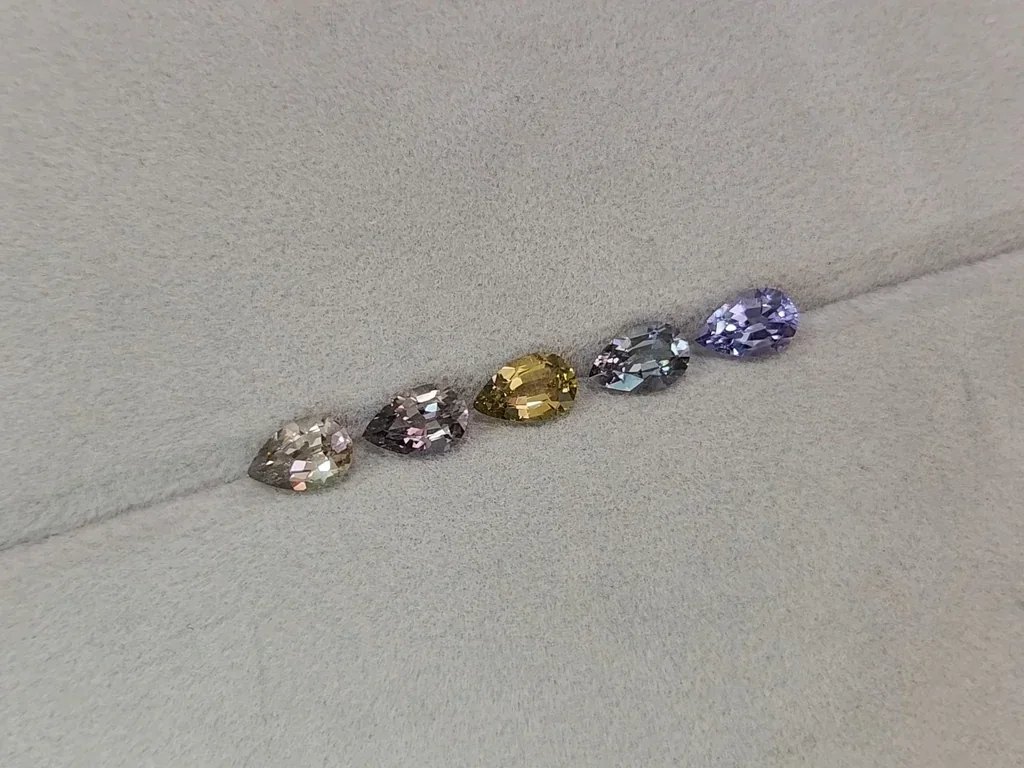 Set unheated tanzanite pear cut  7.15 carats, Tanzania Image №4