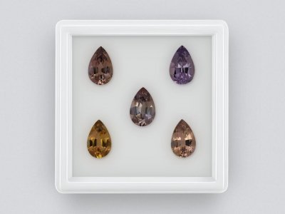 Set unheated tanzanite pear cut  7.15 carats, Tanzania photo