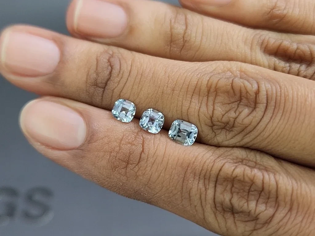 Set of aquamarines cushion-cut 1.48 carats, Madagascar Image №1