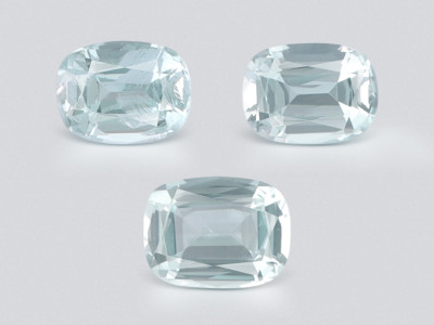 Set of aquamarines cushion cut  2.63 carats, Madagascar photo