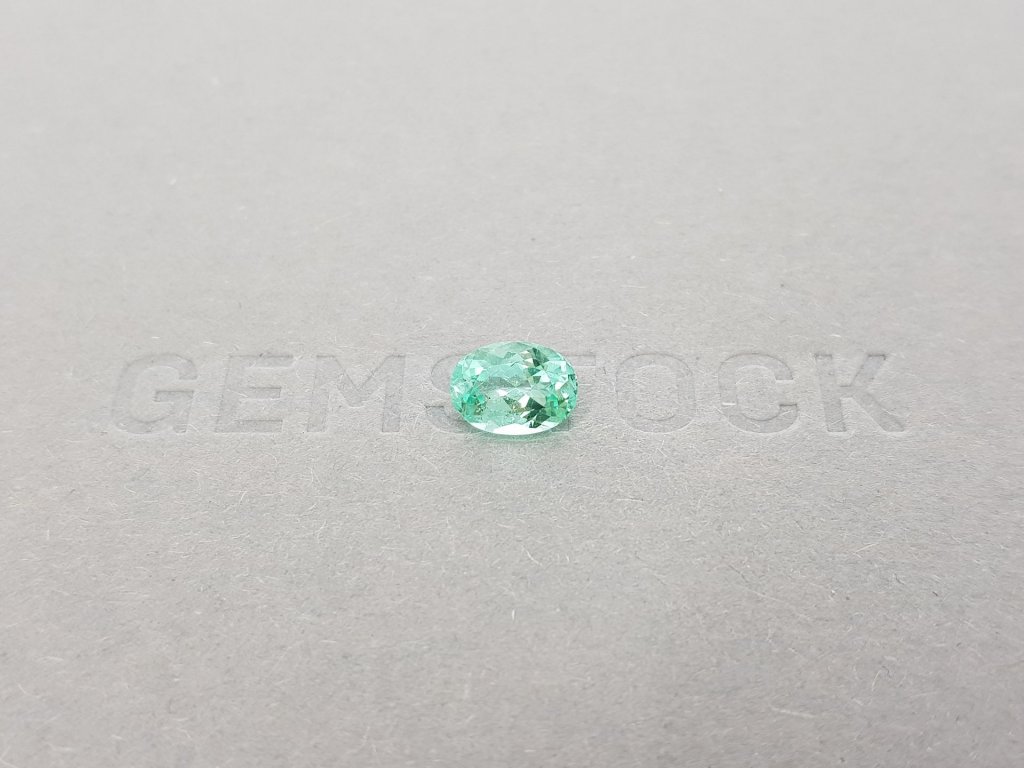 Greenish blue Paraiba tourmaline, 1.26 ct oval cut from Mozambique, GIA Image №1