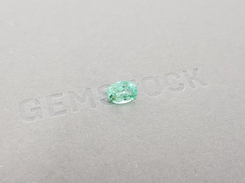Greenish blue Paraiba tourmaline, 1.26 ct oval cut from Mozambique, GIA Image №2