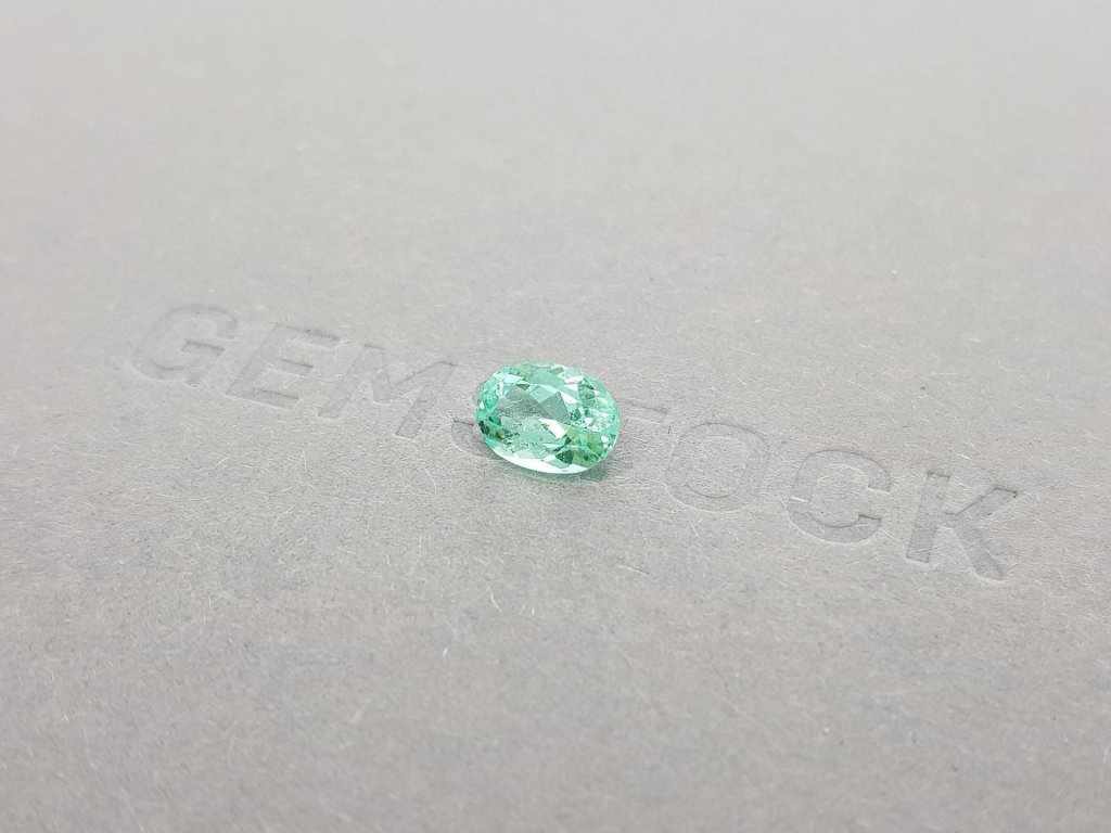 Greenish blue Paraiba tourmaline, 1.26 ct oval cut from Mozambique, GIA Image №3