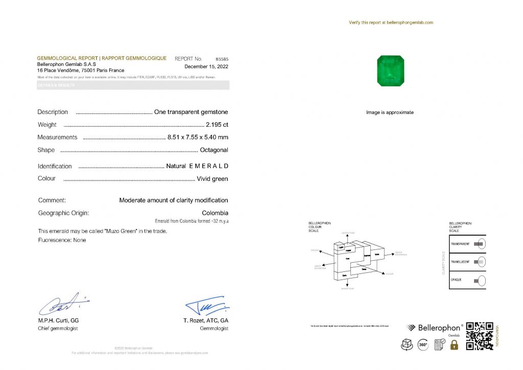 Ring with 2.19 ct colombian Muzo Green emerald and diamonds in 18K white gold Image №8