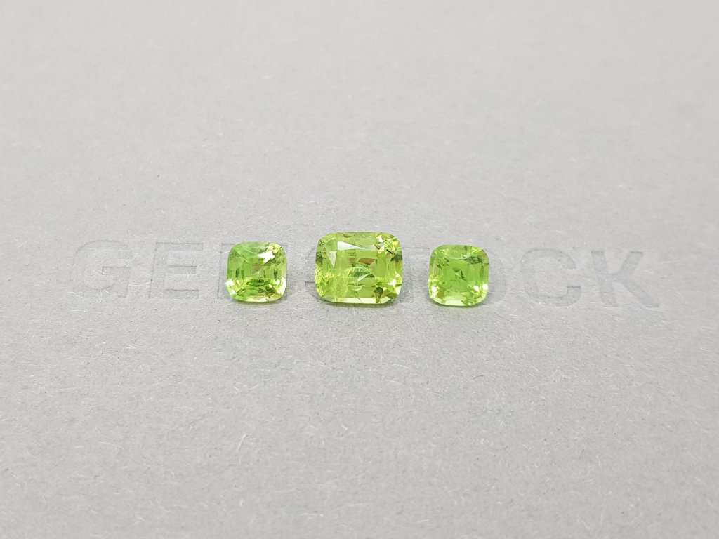 Cushion cut yellow-green tsavorite set 3.01 ct Image №2