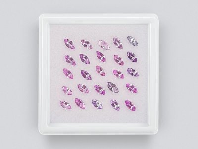 Set of calibrated sapphires 4x2 mm, marquise cut, 1.97 carats/25 pcs. photo