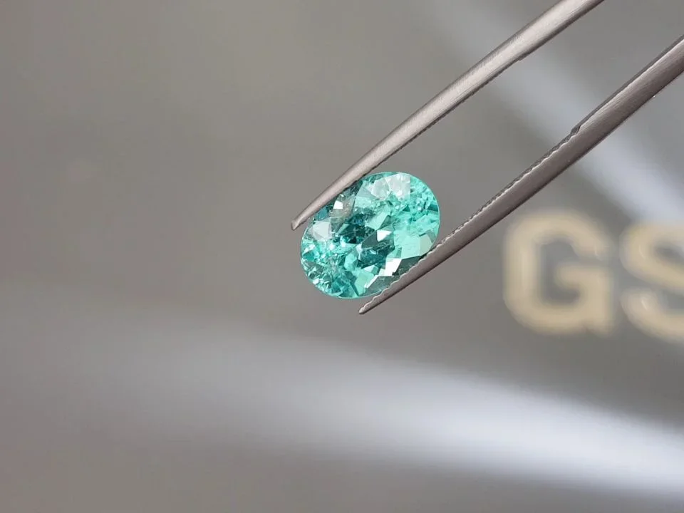 Neon blue Paraiba tourmaline in oval cut 3.00 carats from Mozambique Image №3