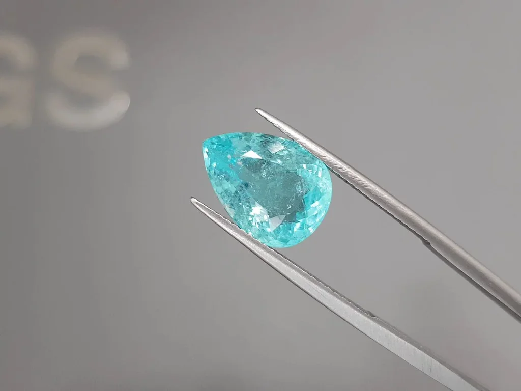 Neon blue Paraiba tourmaline in pear cut 5.40 carats, Mozambique Image №3