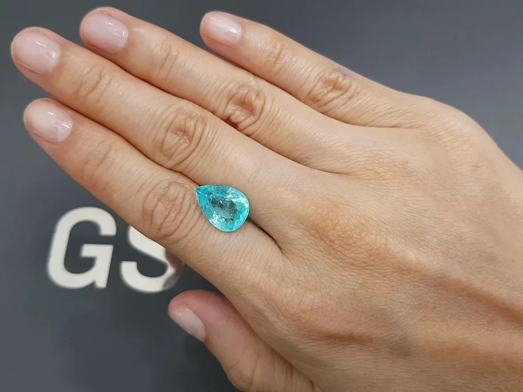 Neon blue Paraiba tourmaline in pear cut 5.40 carats, Mozambique Image №2