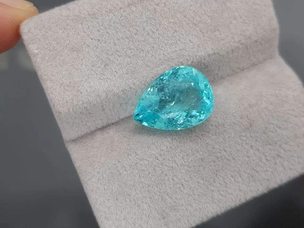 Neon blue Paraiba tourmaline in pear cut 5.40 carats, Mozambique Image №4