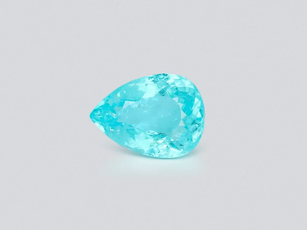 Neon blue Paraiba tourmaline in pear cut 5.40 carats, Mozambique Image №1